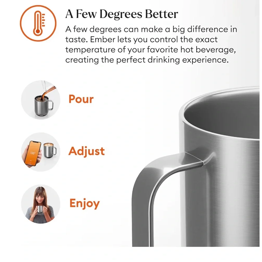 NWT Ember Stainless Steel Temperature Control Mug 10oz
